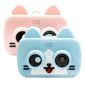 Игрупкие камеры перезаряжаемая цифровая двойная камера розовая поддержка Wi -Fi Wireless PO совместное использование Tiny Video IPS 1080p HD Toys for Kids 230616