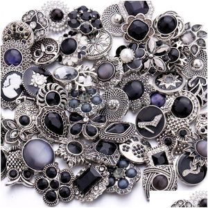 Diğer toptan 18mm Noosa Zencefil Snaps Düğme Takı Bileşeni Alaşım Metal Rhinestone DIY Aksesuarlar Snap Bilezikler için Takı DH5SJ