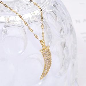 Цепи Корейская версия, покрытая 18K настоящим золотым ожерельемом ожерельем циркона, микрооплачиваемые зубные аксессуары в форме зубов ST
