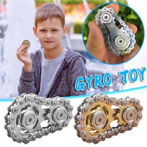 Dönen Üst Kuşlar Volan Taşın Çarp Gyro Zincirleri Metal Oyuncaklar Dişli Zincir Damla Gemi Sproket Roadbike Spinner Toy 230616