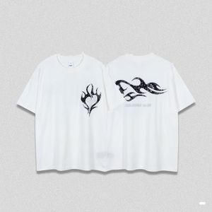 T-shirt de grife de roupas masculinas Street Models Applique Loose T-shirt respirável Casual Casual White T-shirts