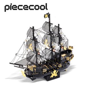 3D головоломки Piececool Metal Buzzel Model Комплекты здания Black Pearl DIY Соберите игру игрушку для рождественского дня рождения для взрослых детей 230616