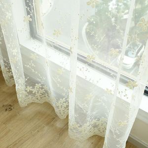 Perdeler İşlemeli Dantel Perdeler Yatak Odası Sefer Zarif Organza Çiçek Narin Fransız Pencere Tedavisi Tenda WP058C