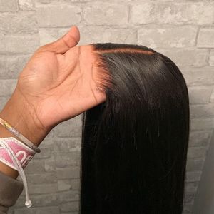 İpeksi düz insan saçı hd dantel peruk 4x4 5x5 6x6 7x7 13x4 13x6 İsviçre dantel ağartıcı düğümleri Önceden kopuk doğal saç çizgisi siyah kadınlar için