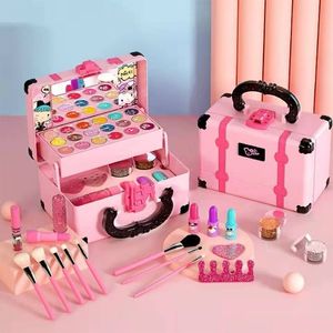 Beauty Fashion Children Makeup Cosmetics Playing Box Princess Makeup Girl Toy Play Set Lipstick Eye Shadow Safety Nontoxic Toys Kit For Kids 230617