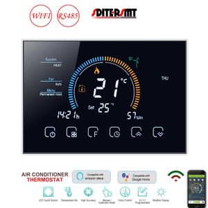 FAN EU 220V 24V Termostat Kontrolör Sıcaklık Fan Hızı 2P/4P Klima Soğutma/Isı WiFi MBUS RS485 Uzak Mobil Bağlantı