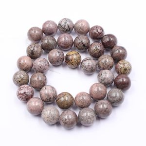 Crystal Apdgg Pürüzsüz Resim Jasper 12mm Yuvarlak Boncuklar Yarı Değerli Taş 15 