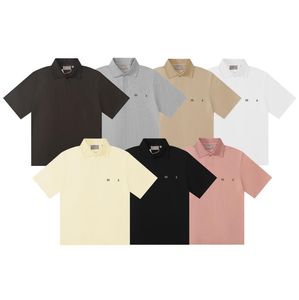 Erkek Polos Markası Prethoracic Logo Fo Summer Nadas Kısa Kollu Temel Model 7 Renkler Kalite Top Sokak Moda Gevşek T-Shirt Kazı