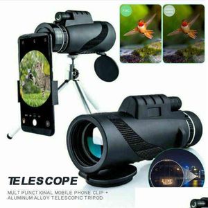 Телескоп Бинокль 80x100 HD Powerf Monocar Phone Camera Zoom Starscope Clip Clip для открытого кулачка 211229 Drop Deli dhtej