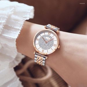 Нарученные часы роскошные запястья для женщин для женщин Quartz Watch Steel Band Dial Wathes Casual Ladies Relogio Feminino
