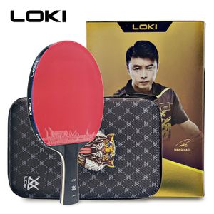 Table Tennis Raquets Loki E-Series Table Tennis Racket Professional Carbon Blade Ping Pong Racket Paddle High Elastic Rubber 230617