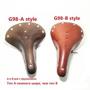 Bike Saddles Retro Traditional Rivet Design Cow Leather Saddle Road Vintage Classic Seat MTB Cushion Bicycle Cycling With Rope 230617