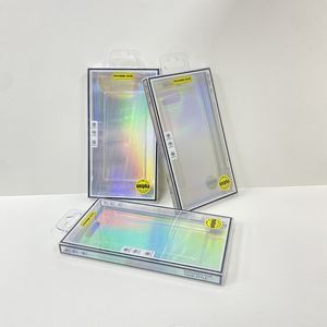 Белый прозрачный ПВХ Блистерные пакетные пакетные коробки для мобильного телефона обложки для оболочки лазерной картонной упаковочной коробки для iPhone 4.7 до 6,7 дюйма