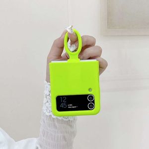 Sıvı silikon parmak halkası katlama kutusu z flip5 z flip 4 z flip 3 saf renk katlanabilir yumuşak dokunuş koruma telefon kapağı