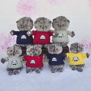 Simüle edilmiş kedi doldurulmuş oyuncak mavi kedi kumaş bebek çocuklar yastık kedi bebek çocukları hediye