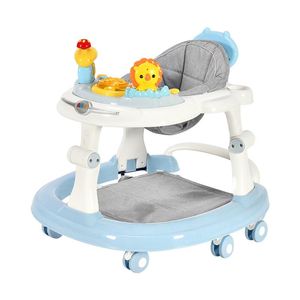 Baby Walker with 6 Mute Rotating Wheels Anti Rollover Multi-functional Child Walker Seat Walking Aid Assistant Toy250E