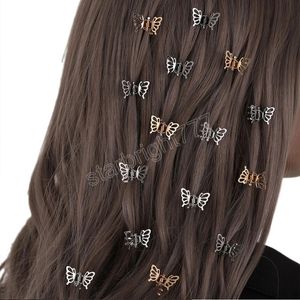 Presilhas de cabelo pequenas em forma de borboleta de metal fofinhas Mini franja Presilhas laterais Decoração doce Crab Presilha de cabelo para mulheres meninas Ferramentas de estilo