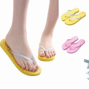 Женщины Gilrs Summer Dot Beach Flip Flops S Anti Slip Slipper Casual Shoes Home Slippers Женщины Chaussons Pour Femme#D32 O4H2#