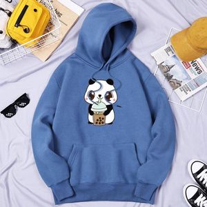 Erkek Hoodies Bebek Panda Süt İçme Sokak Giyim Erkek Yumuşak Tasarımcı Sweatshirts Açık Kalite Takip Vintage Günlük Sokak Gözlükleri