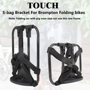 Sacos ao ar livre Touch Alloy Bike S bag Bracket Para Brompton Folding Bikes Front Frame Shoulder Backpack Basket Bag Frames Bike Parts 230619