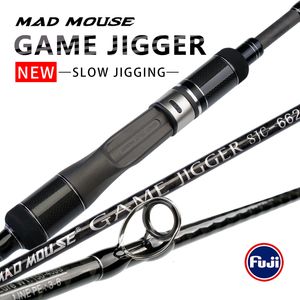 Boat Fishing Rods MADMOUSE Japan Fuji Parts Slow Jigging Rod game jigger1.98M PE 3 6 JIG150 400G 20kgs Spinning casting Ocean 230619