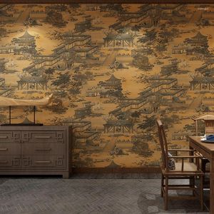 Duvar Kağıtları 3D PVC Su Geçirmez Duvar Kağıdı Ruloları Retro Çin Klasik İletişim Çıkartmaları Çayevi Çatı Yatak Odası Dekor Kağıdı