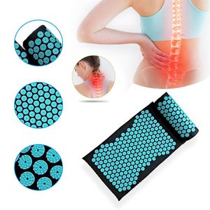 Massager Cushion Pillow Yoga Mat Acupressure Relieve Back Relieve Body Pain Spike Mat Acupuncture Massage Mat with Pillow240f