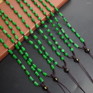Цепи индивидуальные зеленые нефритовые тыквы капельные бусины Регулируемое колье