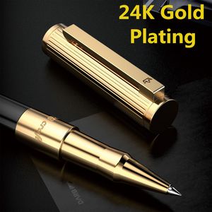 Beyaz kalemler Darb Luxury Rollerball Kalem Yazmak İçin 24K Altın Kaplama Yüksek Kaliteli Metal Kalem İş Ofis Hediyesi 230620