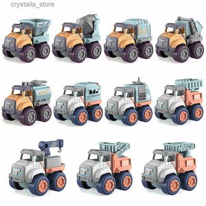 Little Boys' & Girls' Inertia Friction Powered Engineering Truck Set - 12 Types of Educational Toy Vehicles, PVC Construction, Easter Gift