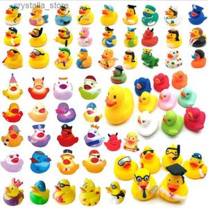 5-30 PCS Yeni sevimli kauçuk ördek çeşitli ördek banyosu oyuncakları çocuk duş oyuncak hediyeleri bebek doğum günü partisi hediyeler dekorasyonlar l230518