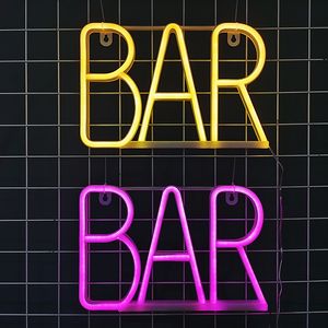 LED BAR Neonlicht Buchstaben Lichtschild Werbung Fenster Bar Atmosphäre hängende Wandlampe Weihnachtsfeiertagsdekoration 5V USB Trockenbatteriebetriebenes Nachtlicht