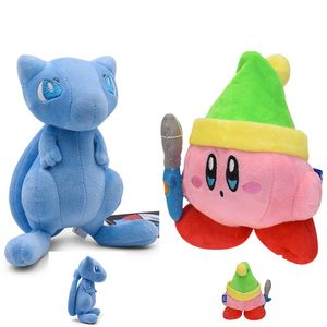 Плюшевая шляпа Kirby плюшево с мечами Меч меч Кирби и голубая кошачья эволюция цвет фаршированные игрушки животных плюшевые 7 дюймов кирби мультфильм -игрушка для когтя кукол Дети подарок