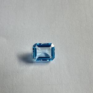Gevşek elmaslar zümrüt kesim 10x8mm 41 s 100 doğal gök mavisi topaz moda küpe yüzüğü için gevşek taş