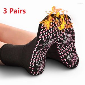 Kadın SOCKS 3PAIRS./LOT KIŞ KIRIŞI SIVAŞTIRMA SAĞLIK SKI SKI Spor Kendi Isıtmalı Masaj Adam Kısa Çorap Manyetik Terapi Sıcak Sox