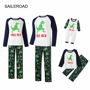 Aile Eşleşen Kıyafetler Saileroad Noel Dinozor Pijamalar Parentchild Uyuyan Kıyafetleri Noel Kids Homewear Yıl 230619