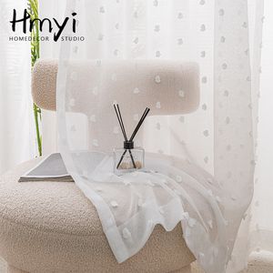 Perde Peluş Noktası Beyaz şeffaf voiles Oturma Odası Yatak Odası Tül Çocuk Pencere Özel Panel Mutfak Drapes 230619