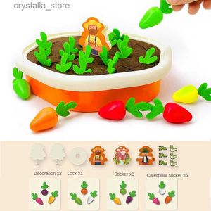 Красочная форма блокировки Montessori Toys для 1 -летнего детского притяжения Carrot Set Set The Kid Game Game Образовательная игрушка для детей баби в подарок L230518