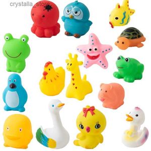 5 10 Pcs set Baby Cute Animals Bath Toy Swimming Water Toys Soft Rubber Float Squeeze Sound Kids Wash Play Funny Gift bath toys L230518