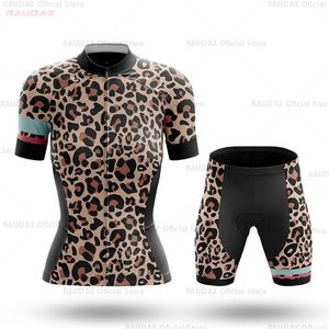 Maglia da ciclismo Imposta leopardo Set da donna AntiUV Abbigliamento da mountain bike Donna Estate QuickDry MTB Abbigliamento da bicicletta 230619