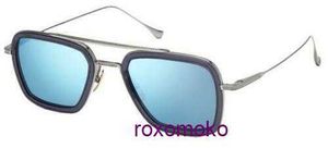 Лучшие оригинальные оптовые солнцезащитные очки Dita Sunglasses Dita Flight 006 7806 A SMK PLD 52 Grey Silver Rame Blue Mirror Lens Lens