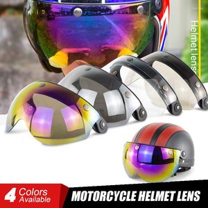 Motosiklet kaskları deri ön cam vizörü 3-SNAP pilot tarzı Universal Kask Yarı Açık Yüz Aksesuarları Moto Capacete Goggles
