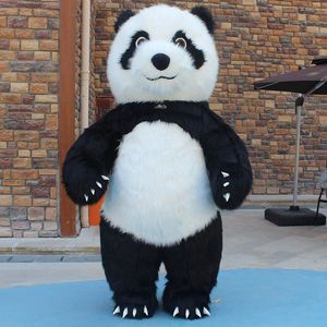 Dev panda şişme kostüm sokak komik kutup ayı maskot kostüm parti rolü peluş bebek yürüyüş karikatür kostüm
