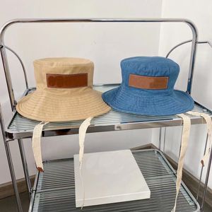 Designer de aba larga verão homens mulheres string retro chapéu balde contraste cor chapéus de sol