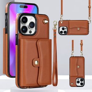 Capa de telefone de couro do plutônio para iphone 2 em 1 carteira saco titular do cartão caso fino para funda iphone 13 12 11 14 pro max mini com cordão