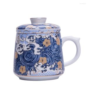 Кружки dehua Эмалевая керамическая чайная чашка с крышкой фильт