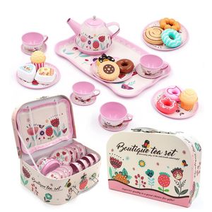 Kitchens Play Food DIY Pretend Play Toy Simulation Tea Set Tableware Play House Kitchen Afternoon Tea Game Toys Gifts For Children Kids Girls 230620