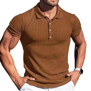 Men's Plus Size Polo Shirts Solid Workout Short T-shirts Quick Dry Sport Gym Tops For Men Designer Mens Polo Various Styles Shirt