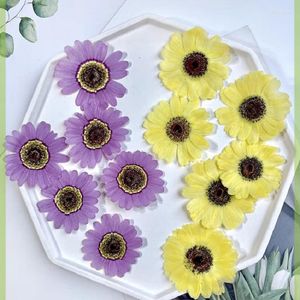 Декоративные цветы 1Set Прессовый высушенный цветочный подсолнечник стебель гербария эпоксидная смола закладки закладки