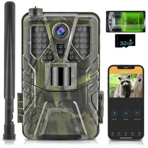 Охотничьи камеры на открытом воздухе 4K Live Video Control Trail Camera Camera Service 30MP 4G Cellular Mobile Mobile IP66 Night Vision 230620